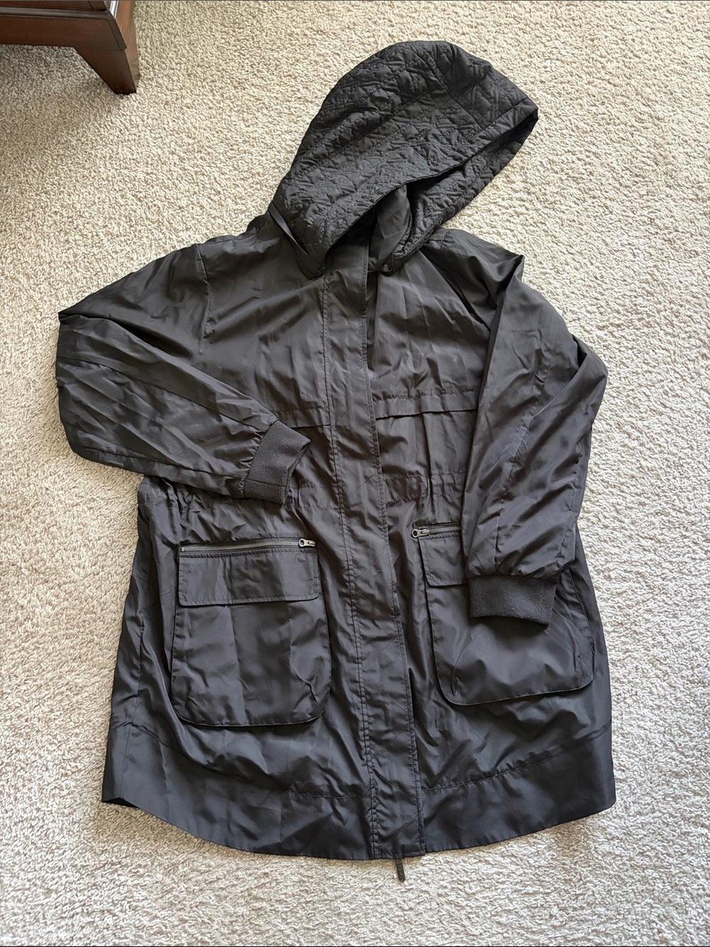 Zella Women's Black Hooded water resistant Jacket